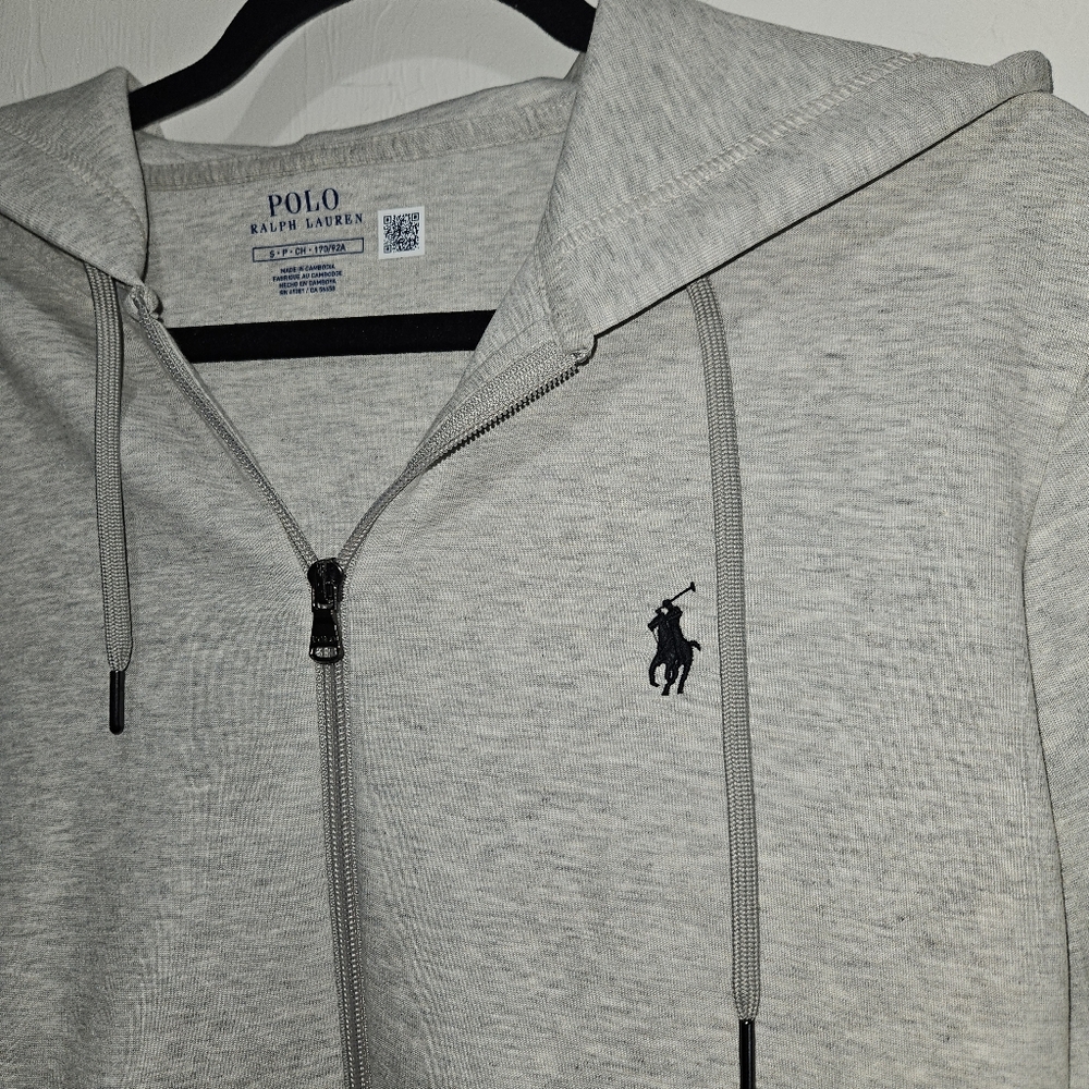 Polo Ralph Lauren Double Knit Full Zip Hoodie Gray Zip-Up Jacket Sweatshirt NWOT - Picture 4 of 16